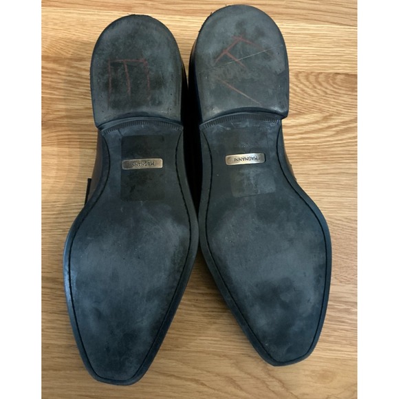 Magnanni Black Leather Monk Strap Slip On Shoes Silver Buckle Portugal Mens 10.5 - Picture 11 of 13